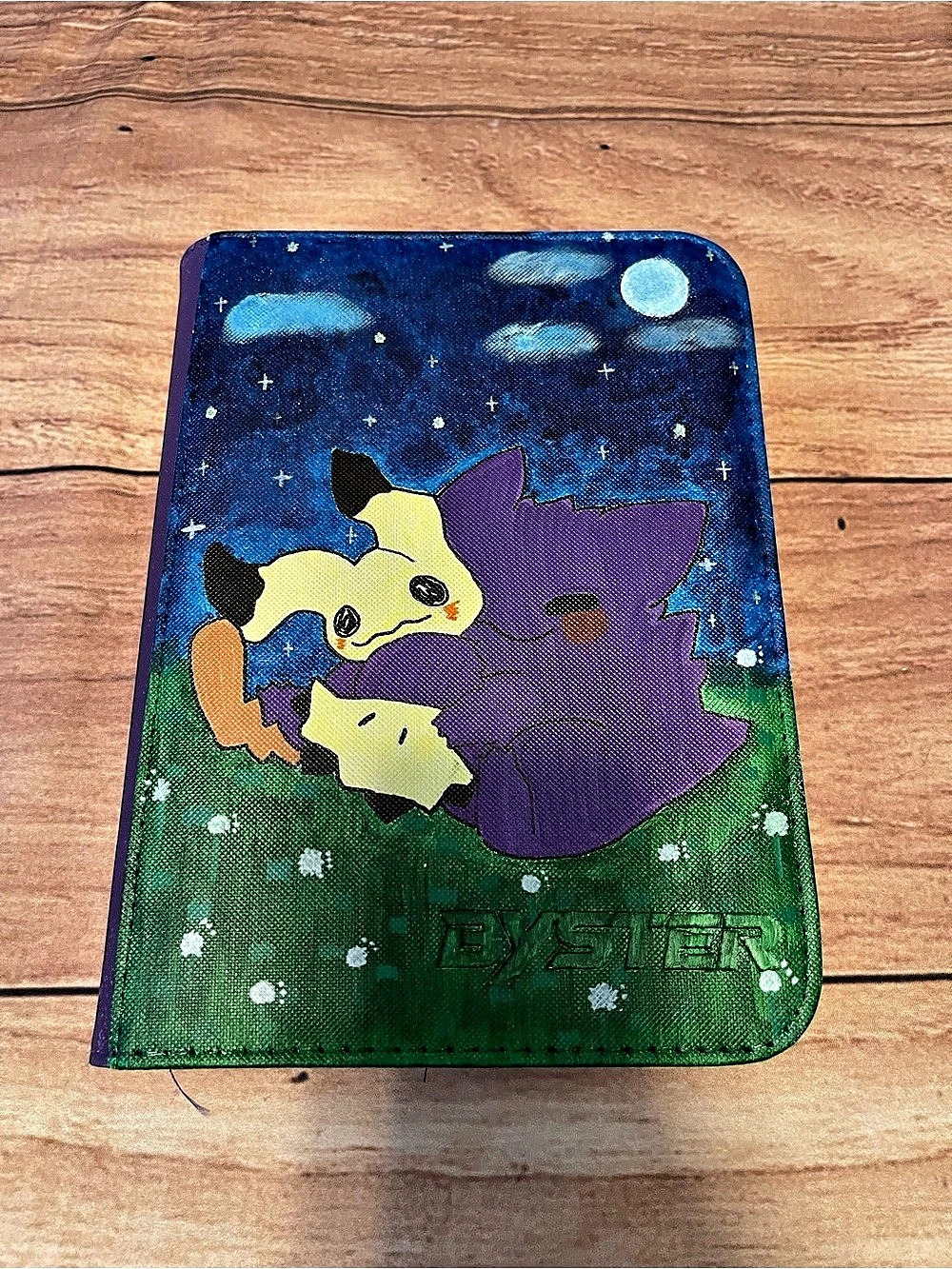 Pokemon Binder Painted Byster 4 Pocket Trading Card Binder with Zipper Mimikyu &